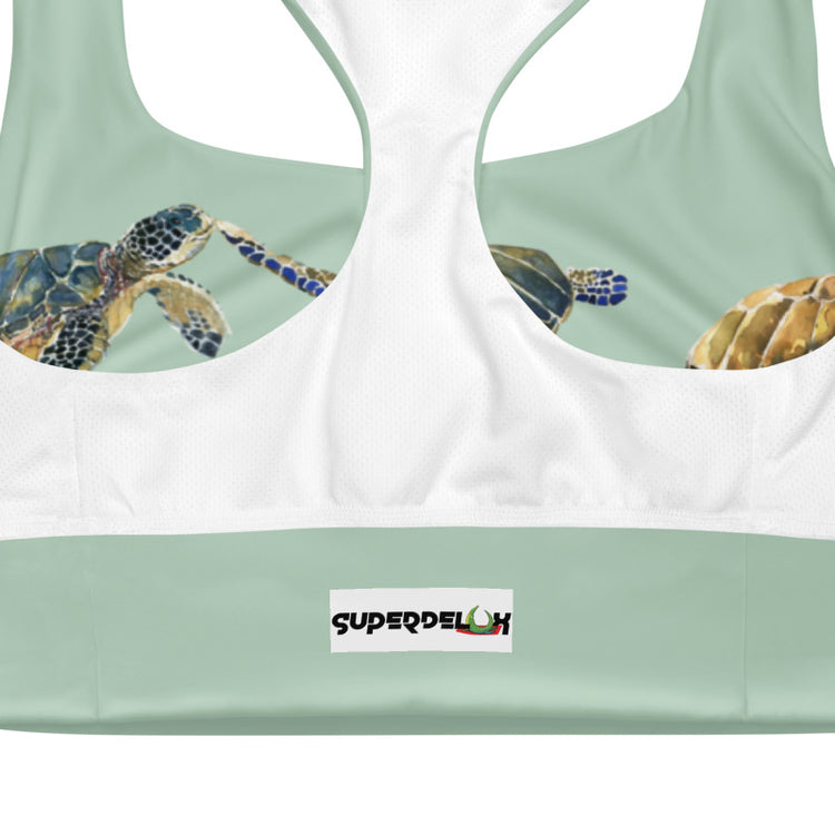 Breath Of Air Longline Sports Bra - Aquagreen