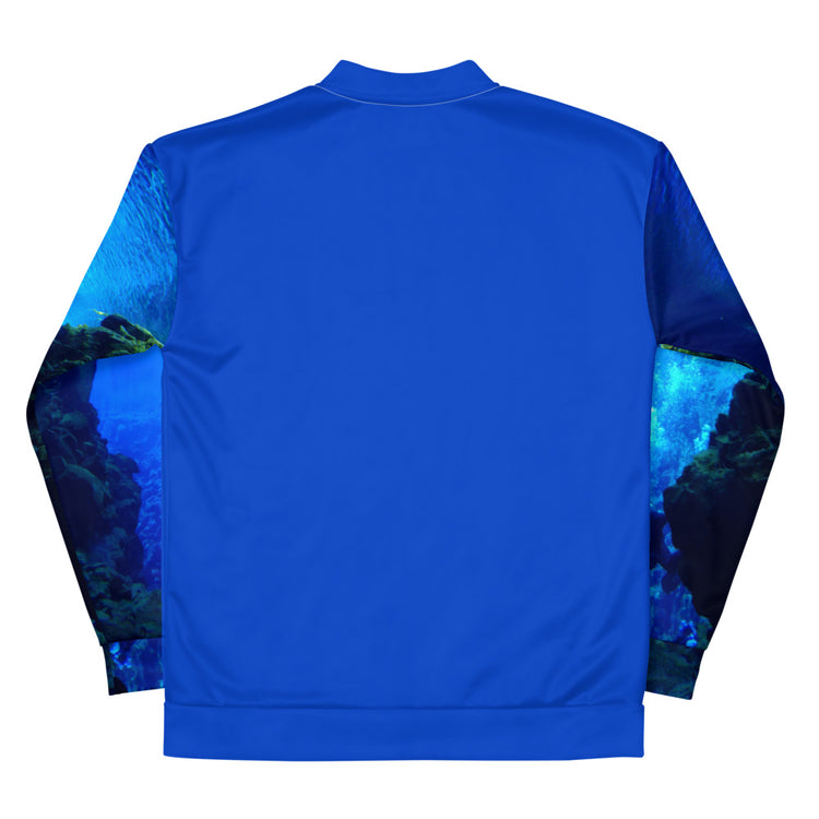Deep Sea Diver Unisex Bomber Jacket - Bubbles Blue