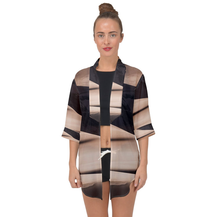 Slide Open Front Chiffon Kimono