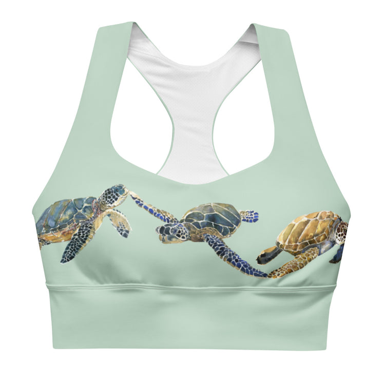 Breath Of Air Longline Sports Bra - Aquagreen