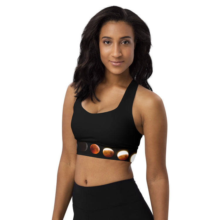 Moon At Night Longline Sports Bra