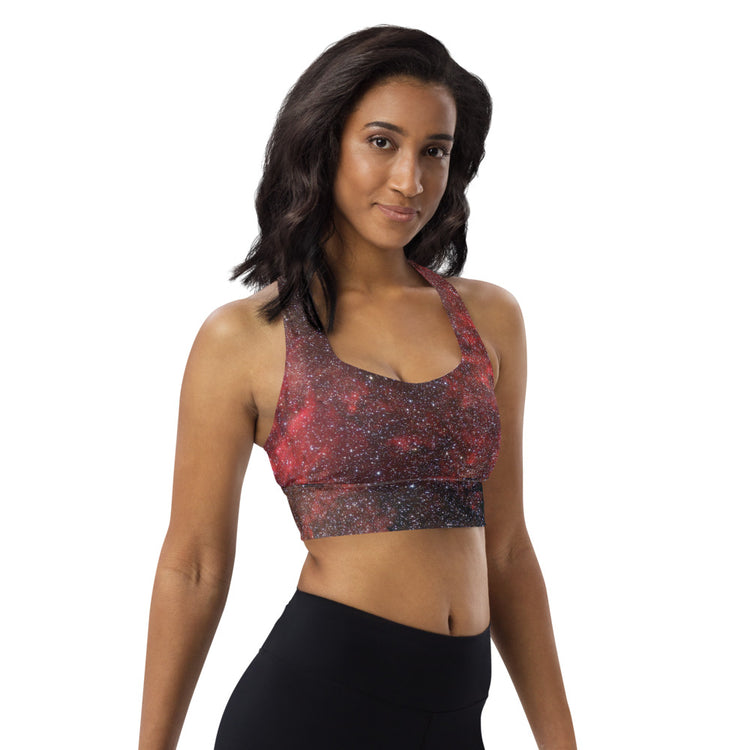 Pink Explosion Longline Sports Bra