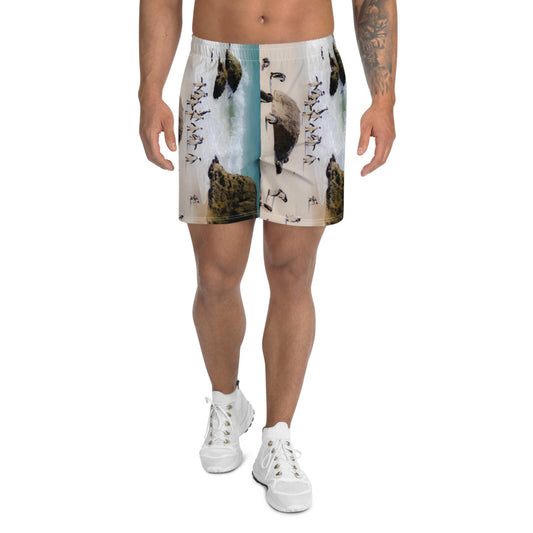 Penguin Love Men's Athletic Long Shorts