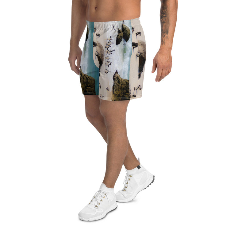 Penguin Love Men's Athletic Long Shorts