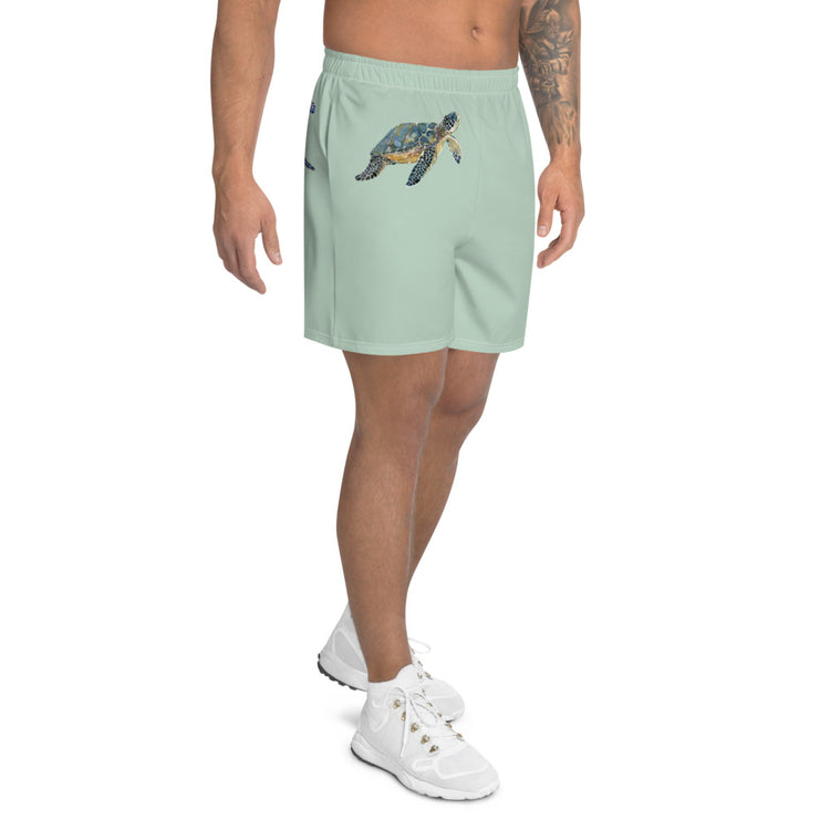 Breath Of Air Men's Athletic Long Shorts - Aquagreen