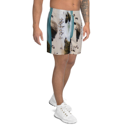 Penguin Love Men's Athletic Long Shorts