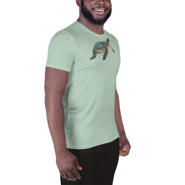 Breath Of Air Men's Athletic T-Shirt - Aquagreen