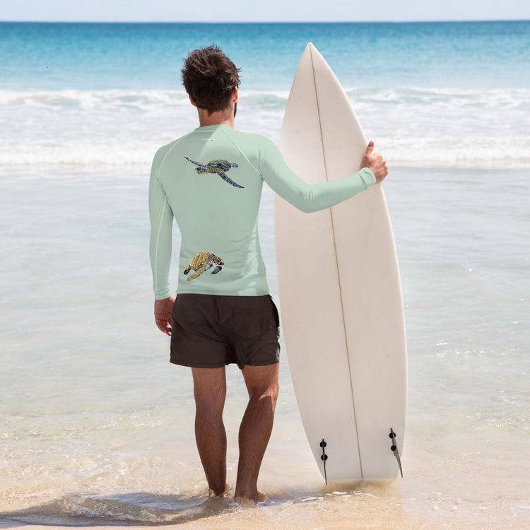 Breath Of Air Men's Rash Guard - Aquagreen