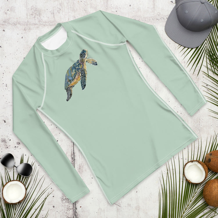 Breath Of Air Men's Rash Guard - Aquagreen