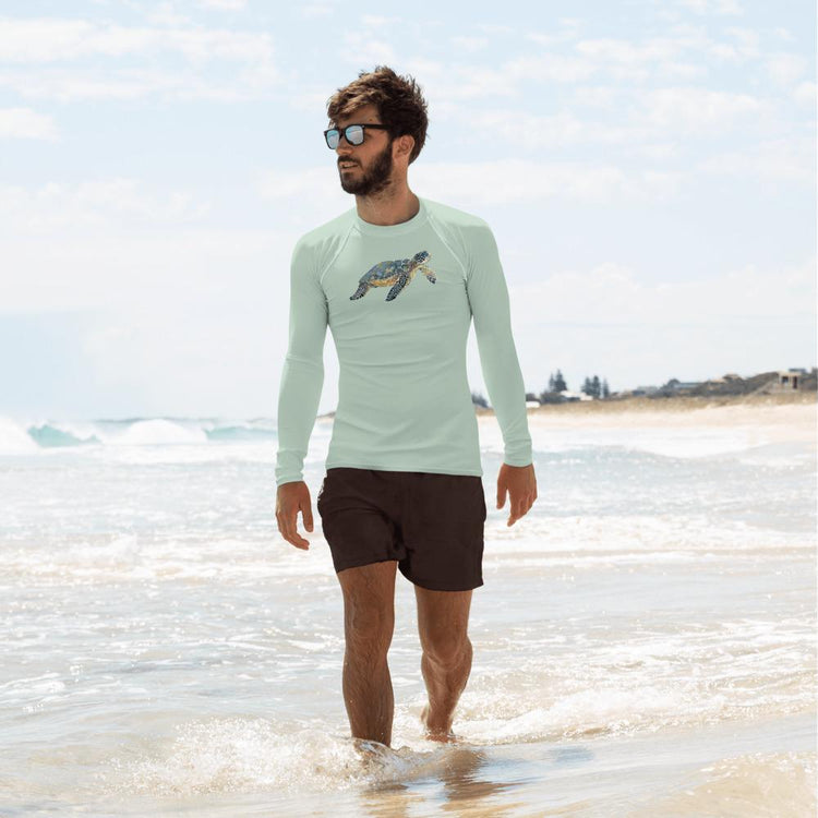Breath Of Air Men's Rash Guard - Aquagreen