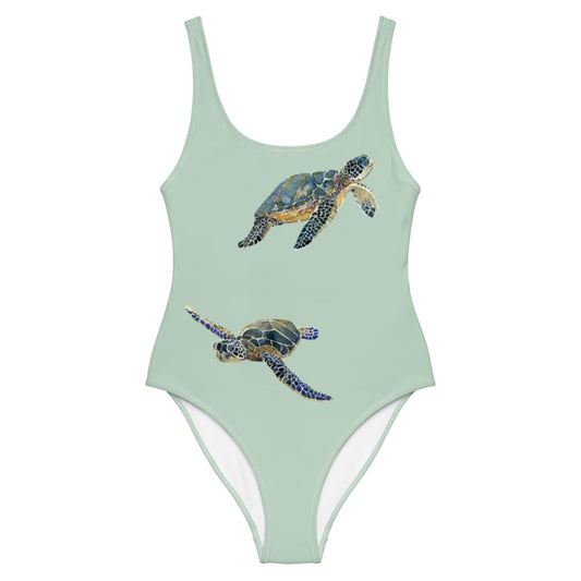 Breath Of Air Low Back Swimsuit - Aquagreen