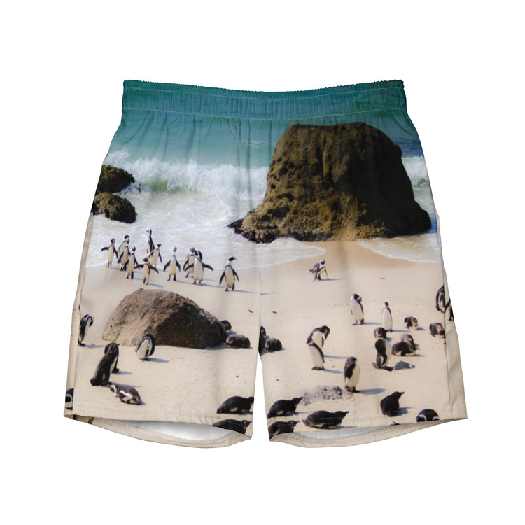 Penguin Love Men's Swim Trunks