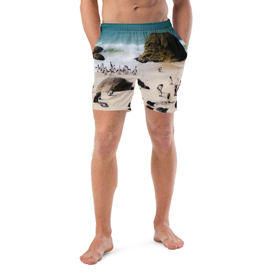 Penguin Love Men's Swim Trunks