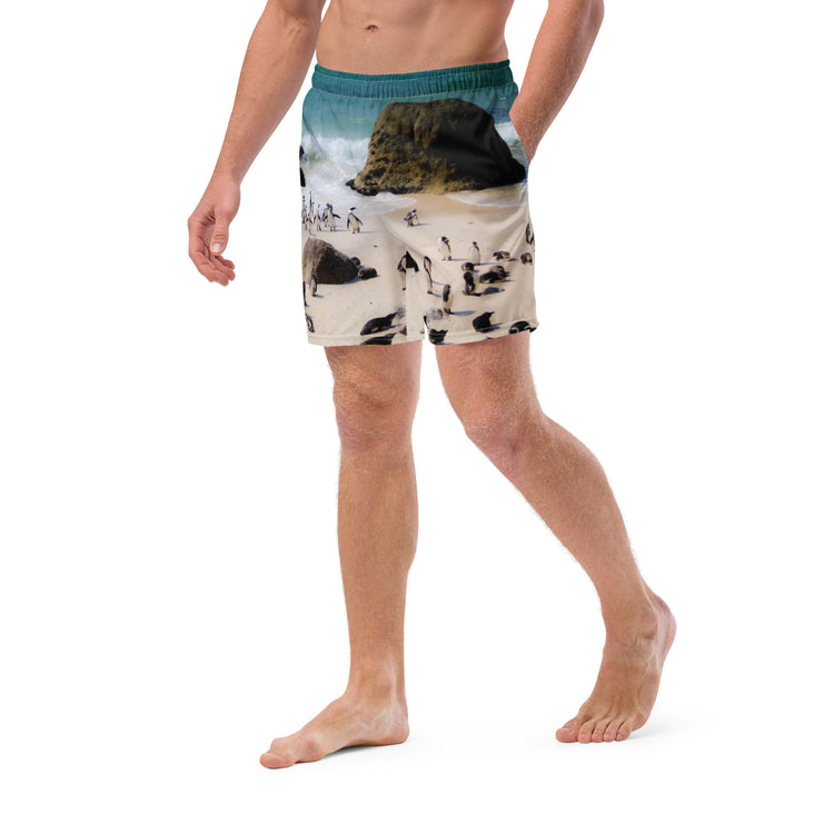 Penguin Love Men's Swim Trunks