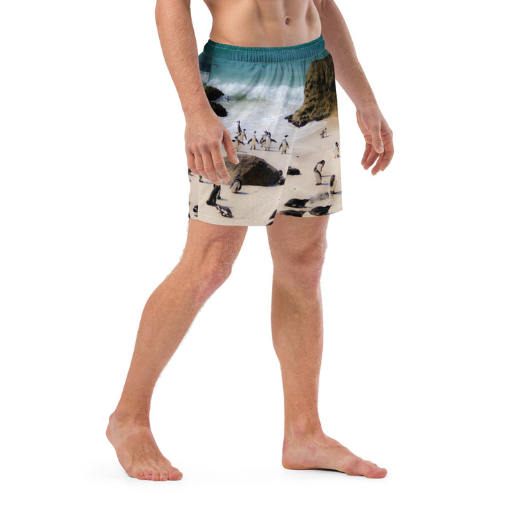 Penguin Love Men's Swim Trunks