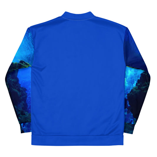 Deep Sea Diver Unisex Bomber Jacket - Bubbles Blue