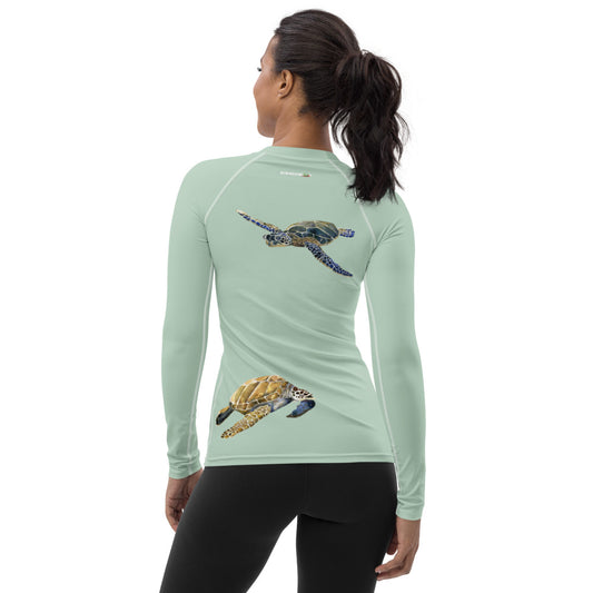 Breath Of Air Women's Rash Guard - Aquagreen