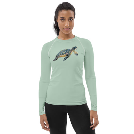 Breath Of Air Women's Rash Guard - Aquagreen