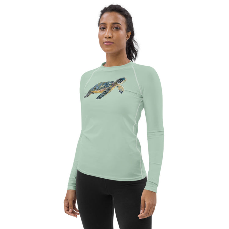 Breath Of Air Women's Rash Guard - Aquagreen
