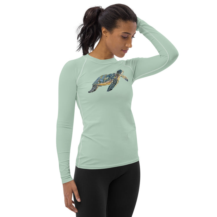 Breath Of Air Women's Rash Guard - Aquagreen