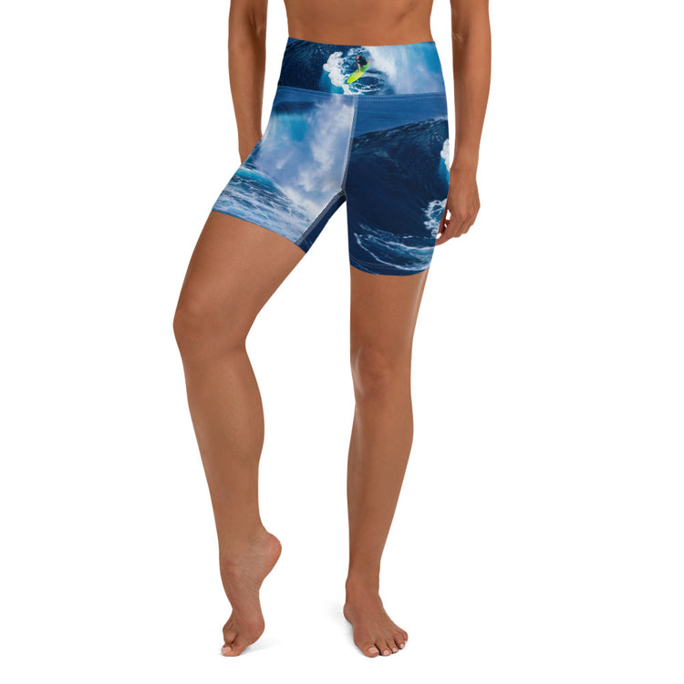 Neon Wave Yoga Shorts