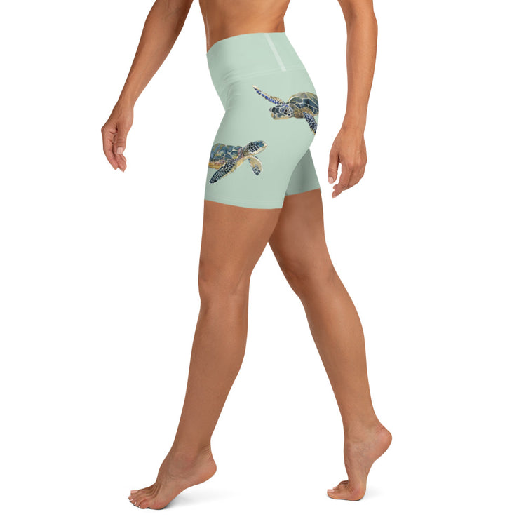 Breath Of Air Yoga Shorts - Aquagreen